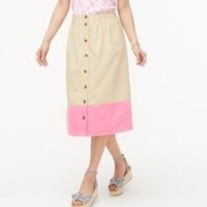 J. Crew Factory Linen Blend Midi Skirt